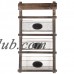 Three Tier Wooden Hanging Shelf with Wire Planter Baskets   